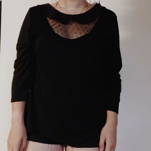 NWT Black Collared Blouse